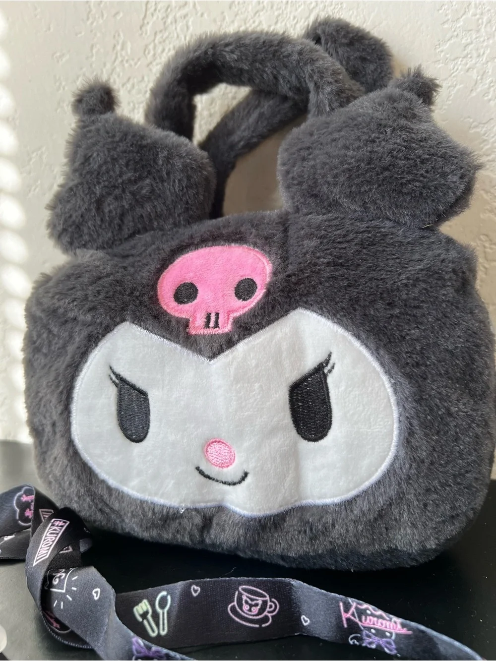 NWOT Kuromi Plush Handbag in Black